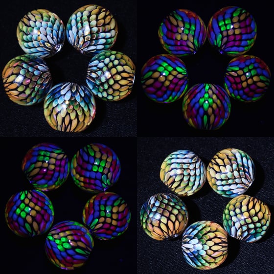 Image of Gold and Silver Fumed Reticello Beads
