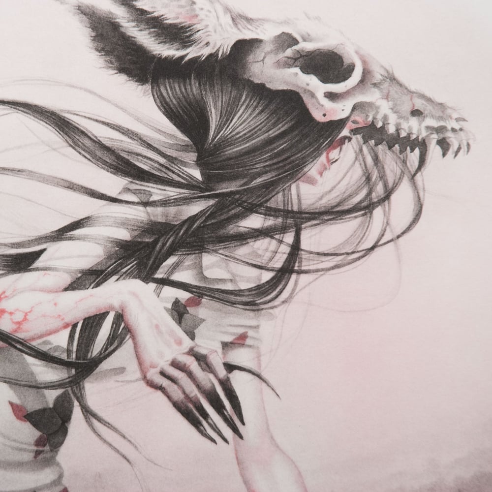 Image of AP 4/5, "Yee Naaldlooshi (Skinwalker) Intaglio print
