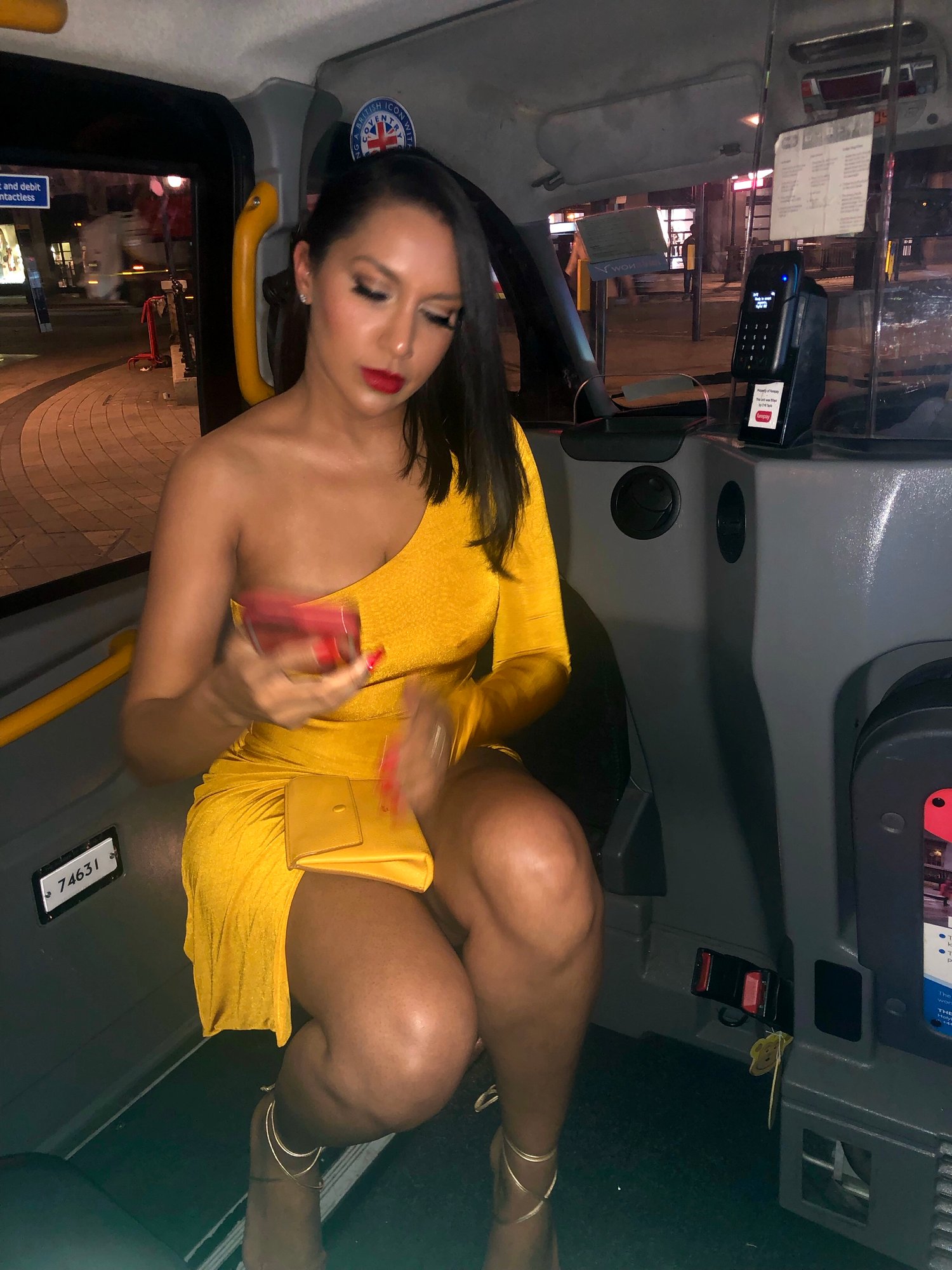 Image of SAFFRON 2-PIECE SILKY SET WITH SKIRT & ONE STRAP CROP TOP (SMALL)