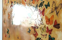 Image 3 of Original Canvas - Butterflies on Warm Ochre - 36" x 60"