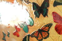 Image 4 of Original Canvas - Butterflies on Warm Ochre - 36" x 60"