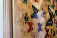 Image 5 of Original Canvas - Butterflies on Warm Ochre - 36" x 60"