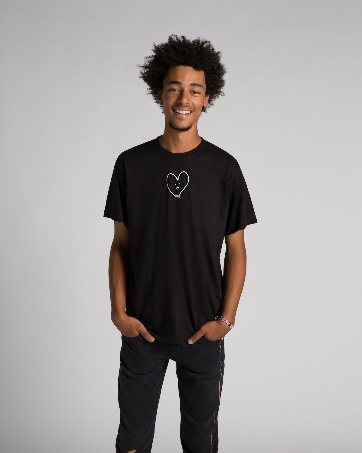 Image of 'SAD HEART' BLACK T-SHIRT