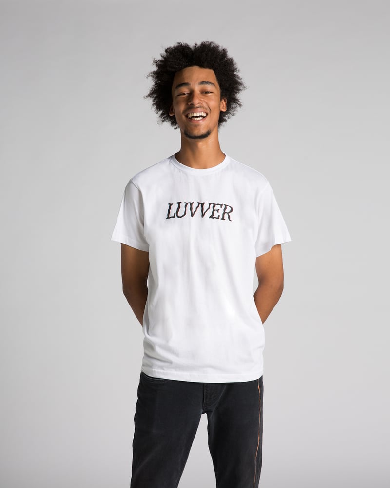 Image of 'LUVVER' WHITE T-SHIRT