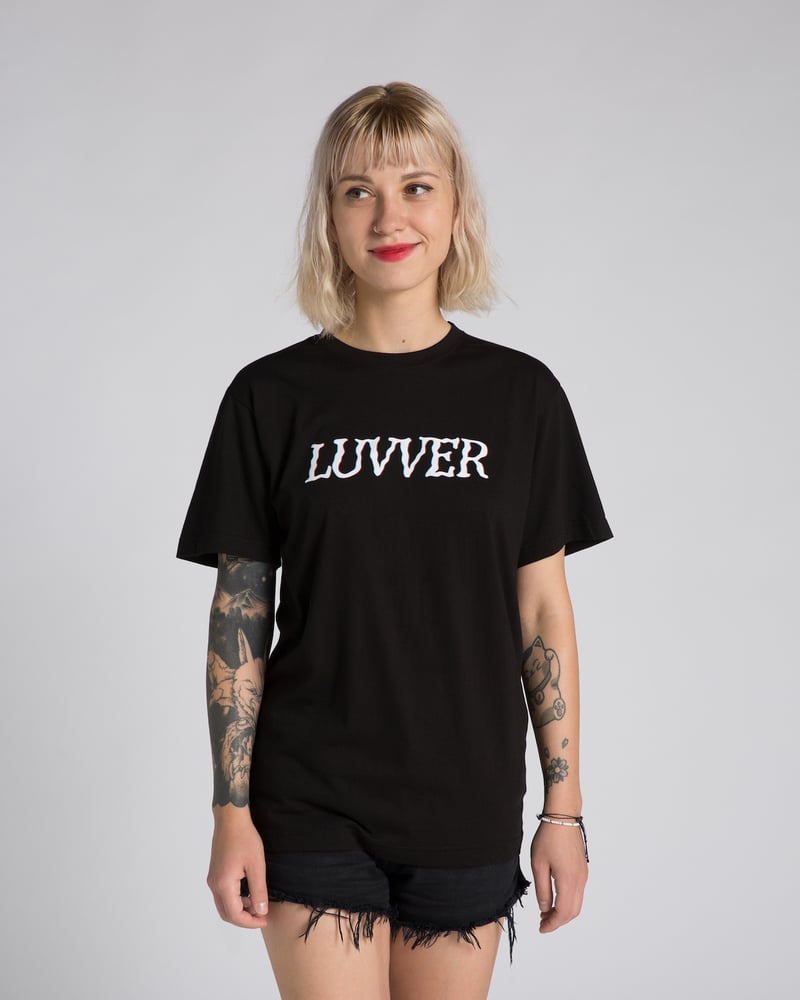 Image of 'LUVVER' BLACK T-SHIRT