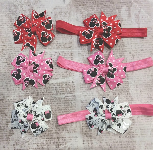 Image of Minnie Mouse Headbands or Hair Clips 