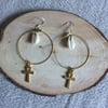 Ankh and cowrie hoops