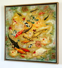 Original Canvas - Koi and Lilies with Reflections of Honesty - 30" x 30"