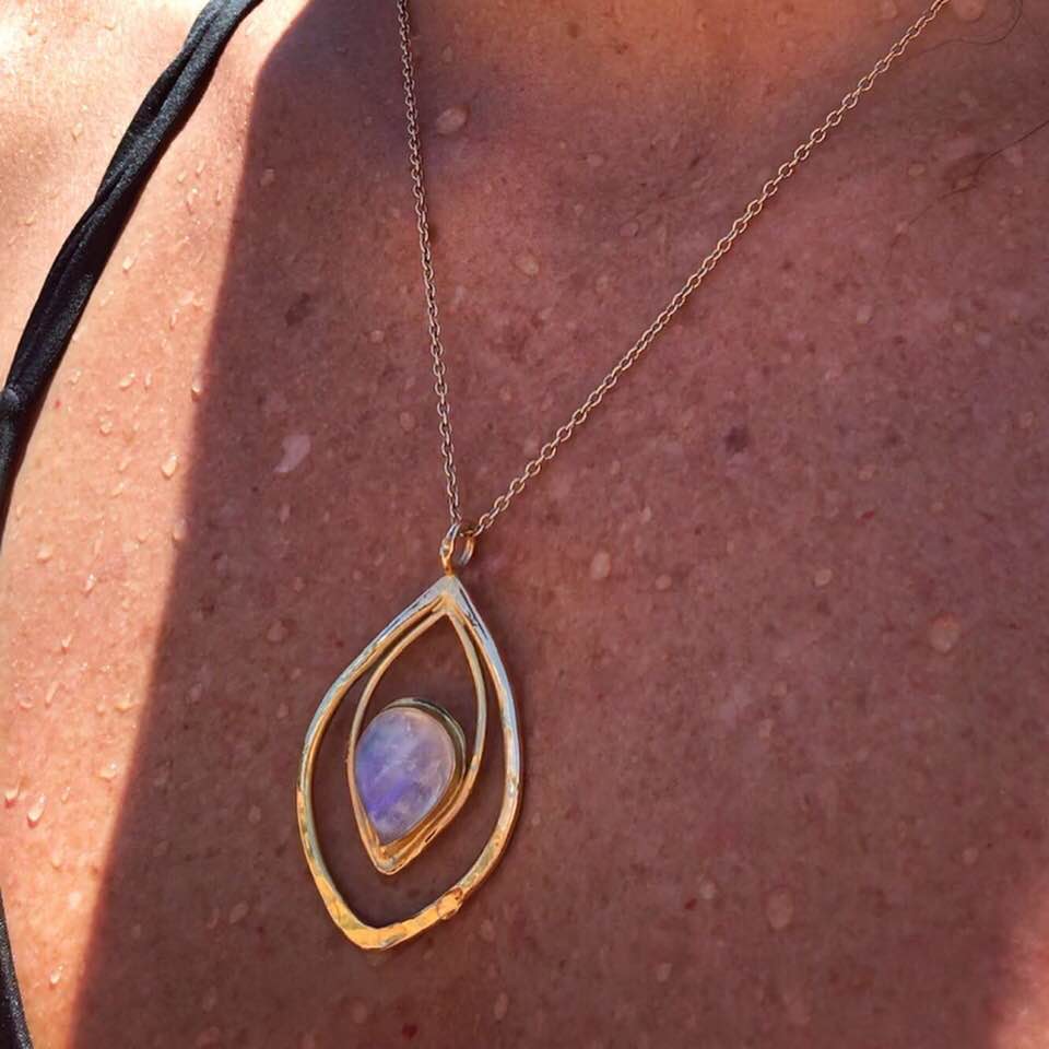 Image of Gold Moonstone talisman necklace