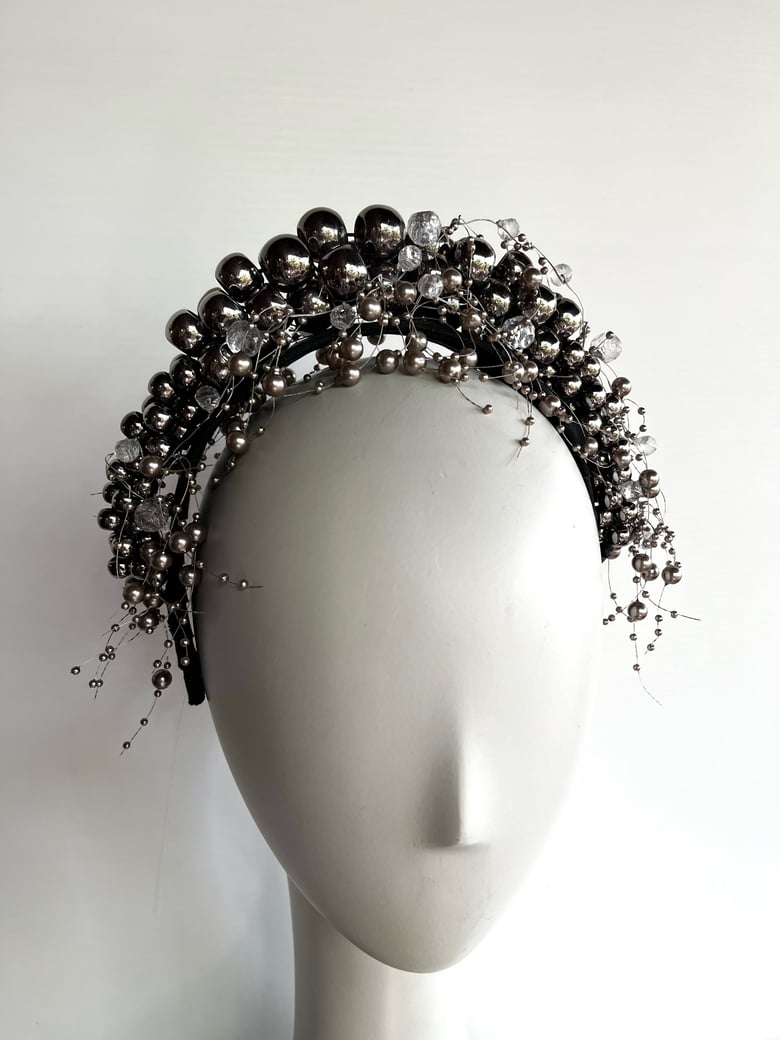 Image of Gun metal bauble headband