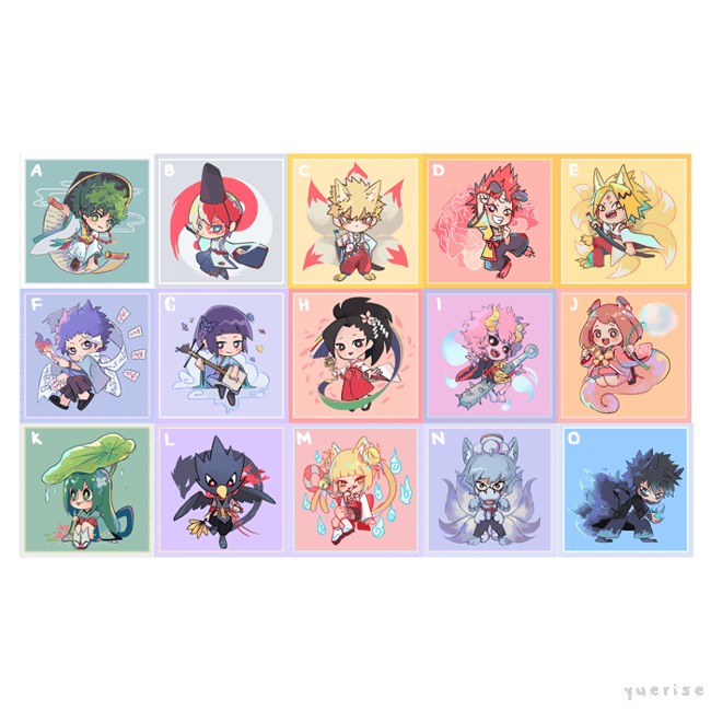 My Hero Academia: Onmyoji and Yokai Square Prints