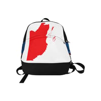 Image 2 of BELIZE - Front White/Red Top/Black Map Fabric Backpack for Adult 