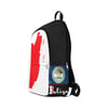 BELIZE - Front White/Red Top/Black Map Fabric Backpack for Adult 