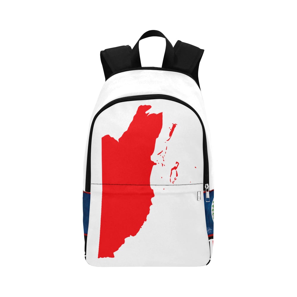 Image of BELIZE - White/Red Map Top/White Fabric Backpack for Adult 
