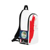 BELIZE - White/Red Map Top/White Fabric Backpack for Adult 