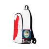 BELIZE - White/Red Map Top/White Fabric Backpack for Adult 