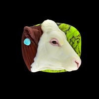 Image 1 of XL. Hereford Cow - Lampwork Glass Sculpture Pendant Bead