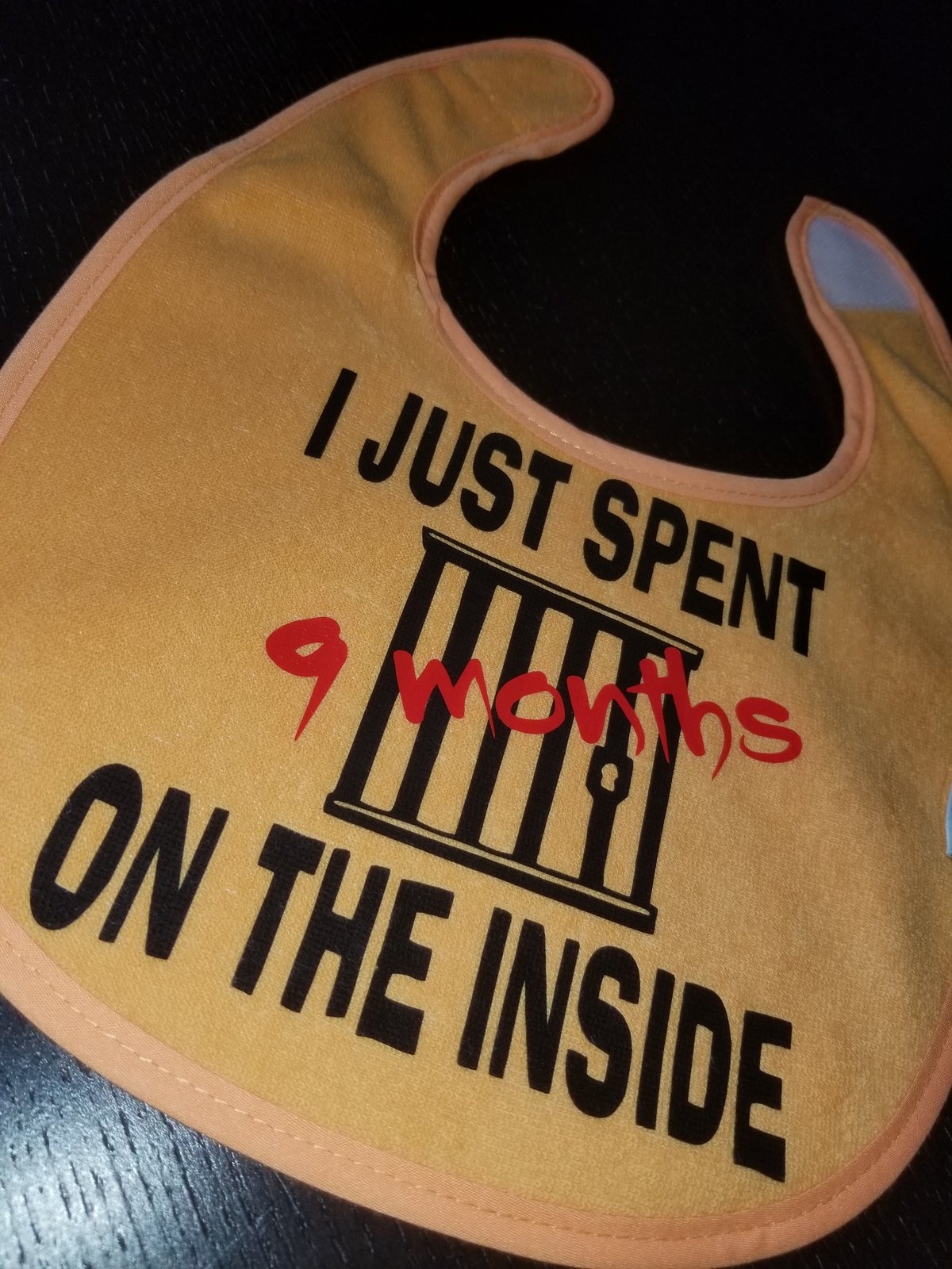 Image of 9 Months Inside Bib, Onesie and/or Tee
