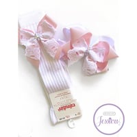 Image 1 of Customized made to match Sock and Bow sets