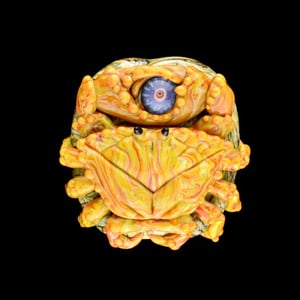 Image of XL Streaky Gold Crab - Flamework Glass Sculpture Pendant Bead