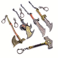 Image 4 of Gaming Weapon Keychain For Men, Metal Mens Ax Hammer Weapons Keychain Pendant, Christmas Gifts For G