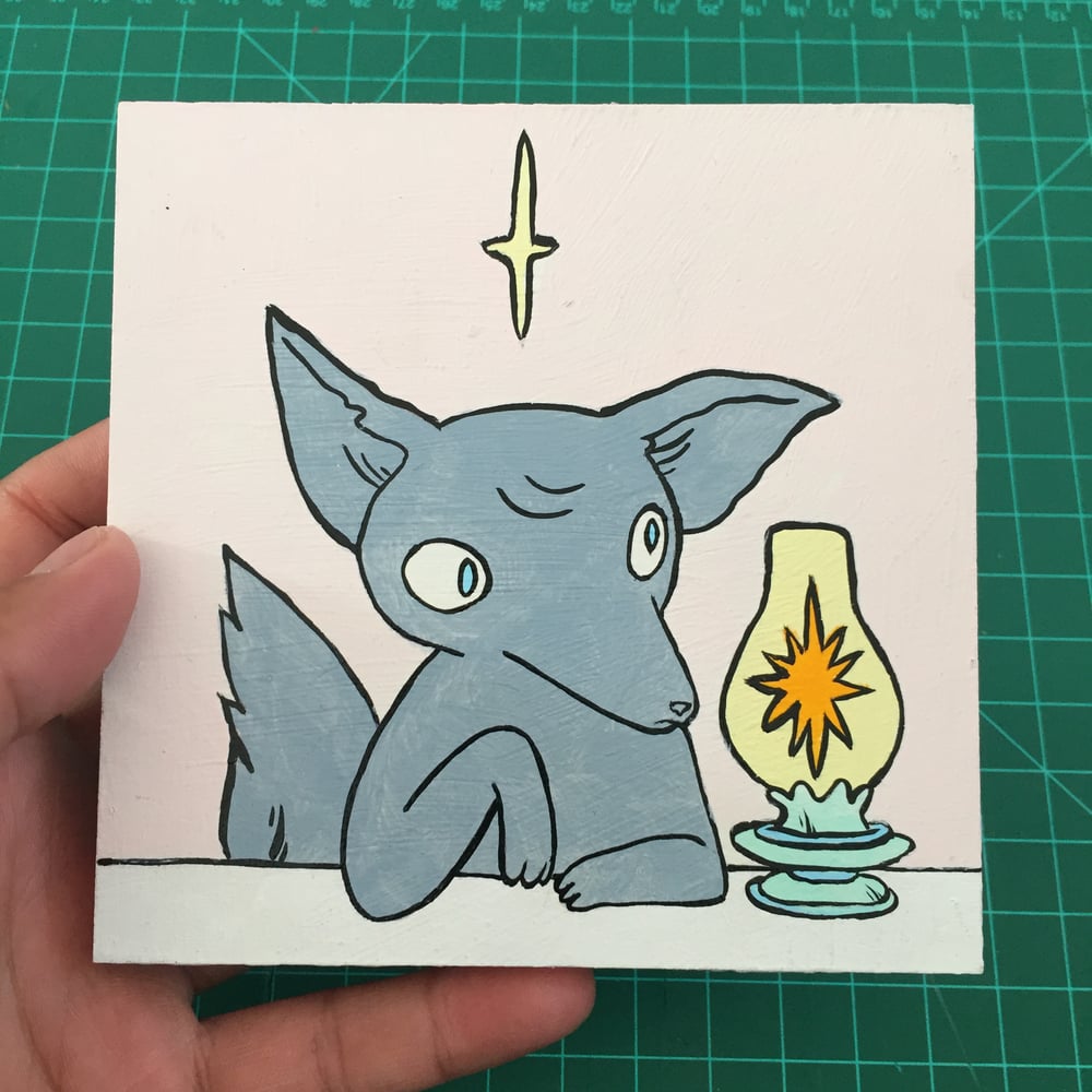 Image of Fox With Lantern Painting 
