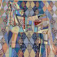 Image 18 of Hermès Cashmere Shawl  "Patchwork Horse" by Nigel Peake 140cm