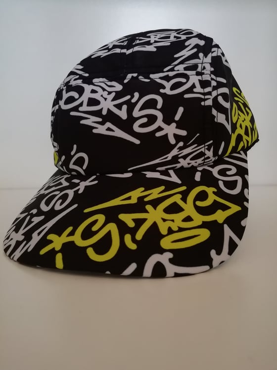 Image of DBK'S 5 Panel handstyle patterned cap 