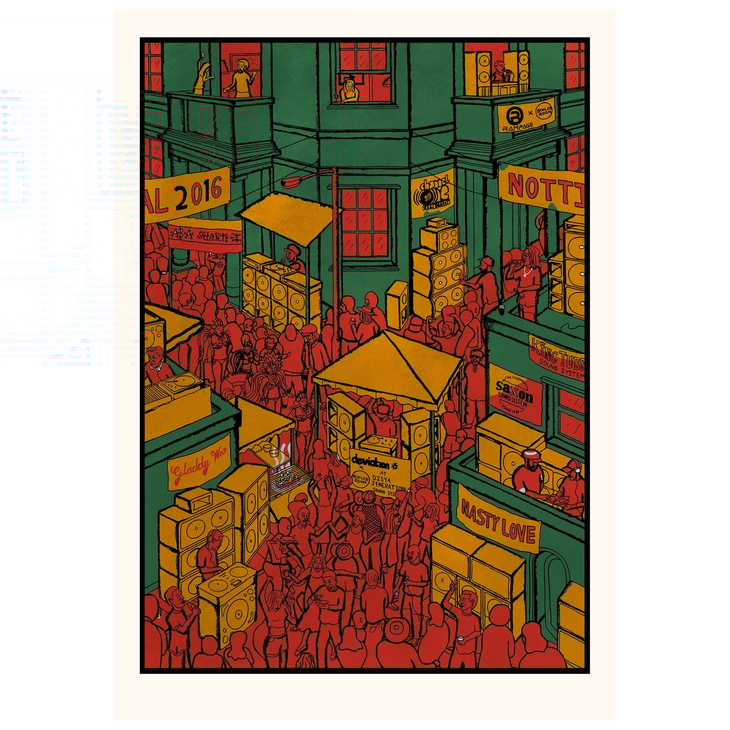 Image of Notting Hill Carnival poster for Boiler Room x Guinness 2016 (price varies according to size)