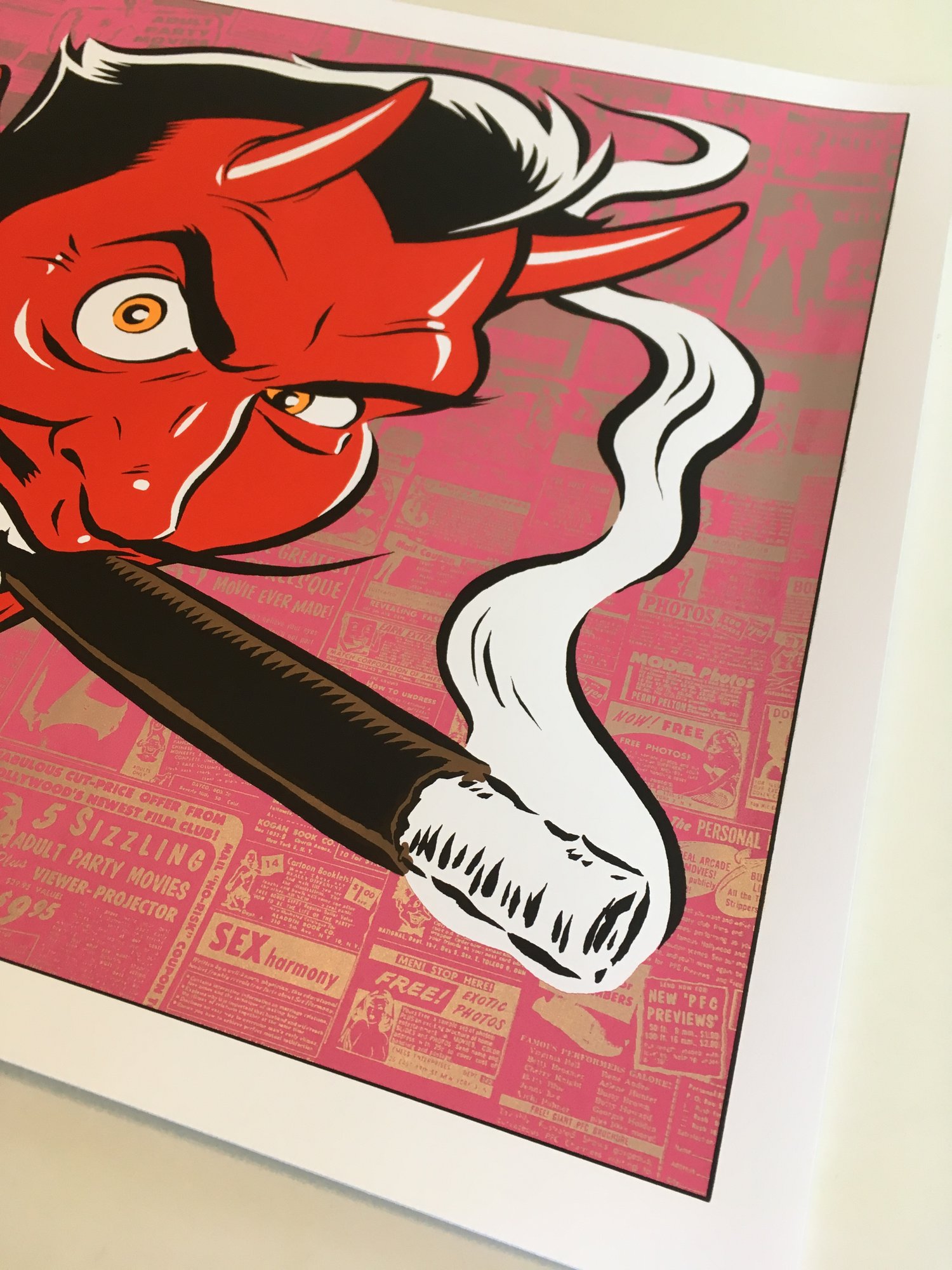 Image of SMOKING DEVIL silkscreen print