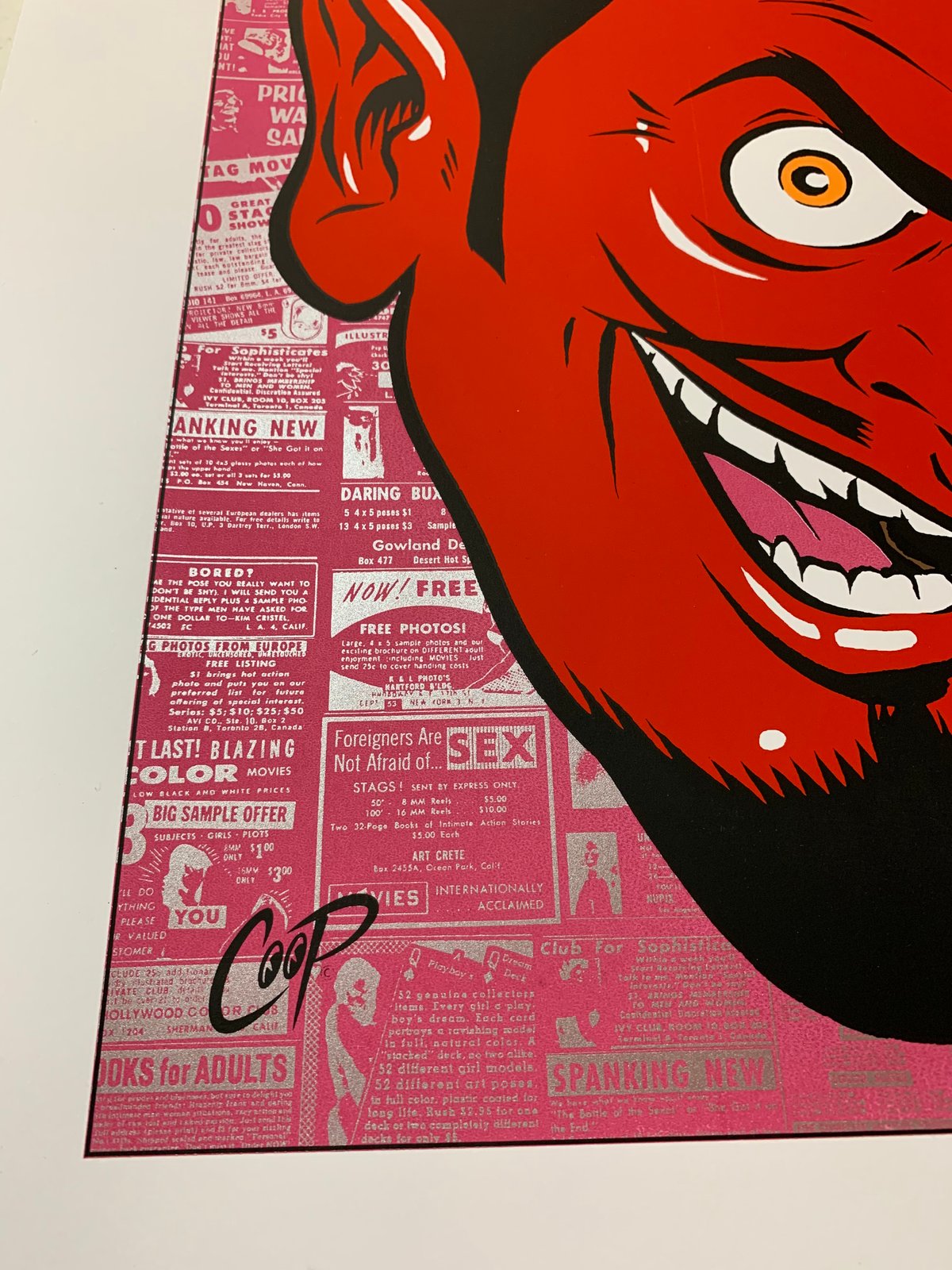SMOKING DEVIL silkscreen print | The Art Of Coop