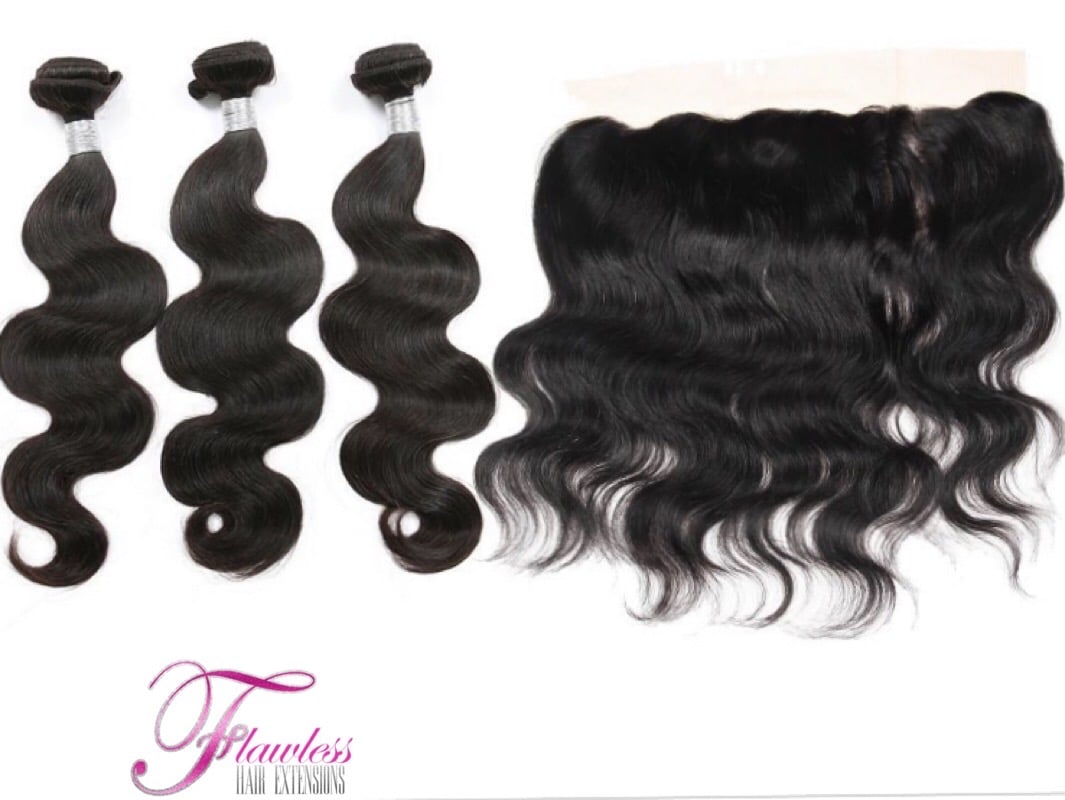 Flawless Hair Extensions Boutique — Straight & Bodywave Bundles + 13x4  Frontal Bundle Deal