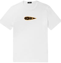 “Tear-Drop” White-T (orange & black)