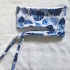 BANDEAU SARONG : BLUE PALMS X TEXTURED WHITE