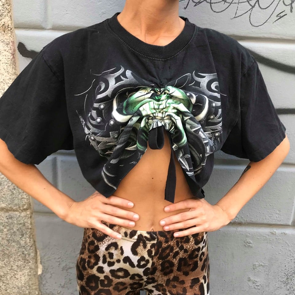Image of RUCHED CROP TEE