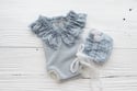 Alessia blue III romper or bonnet / two sizes