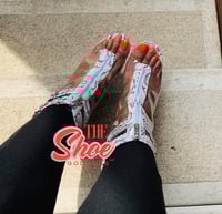 Image 3 of "Winnie" White snakeskin clear heels