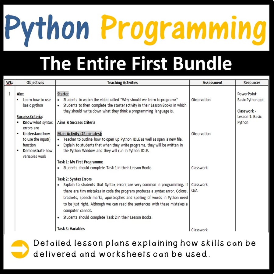 Image of Python Programming Lesson Plans Bundle - Text Based Coding