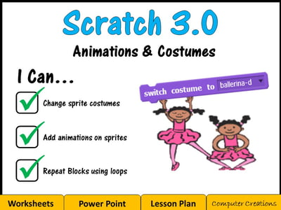 Image of Scratch Programming - Animations & Costumes Lesson (Scratch 3.0)