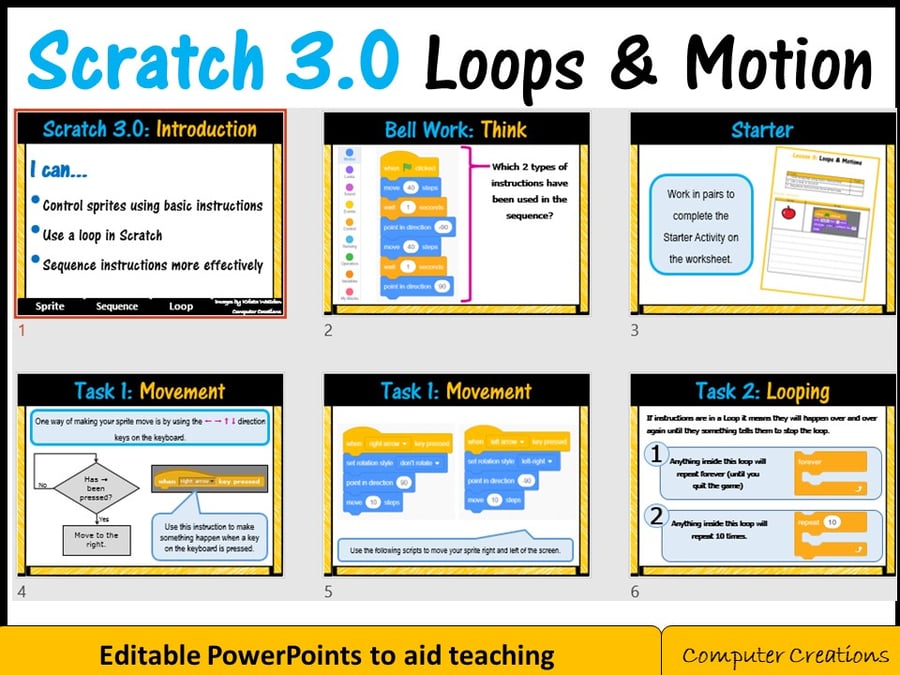 Image of Scratch Coding Programming - Loops & Motion Commands (Scratch 3.0)