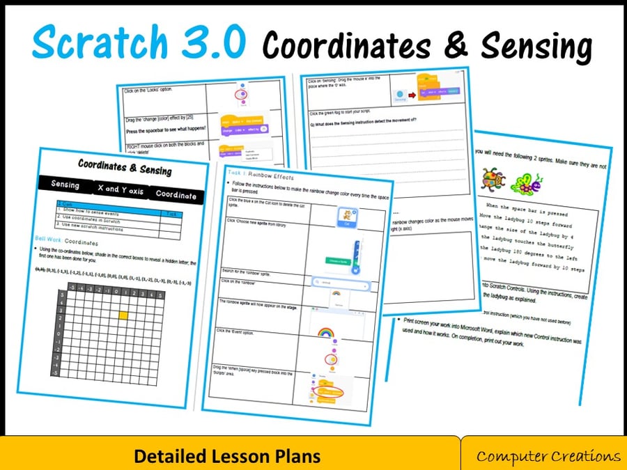 Image of Scratch Coding Programming - Coordinates & Sensing Lesson (Scratch 3.0)