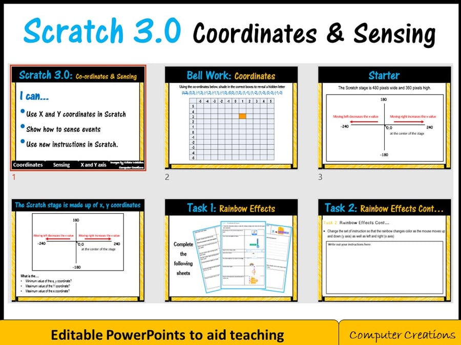 Image of Scratch Coding Programming - Coordinates & Sensing Lesson (Scratch 3.0)