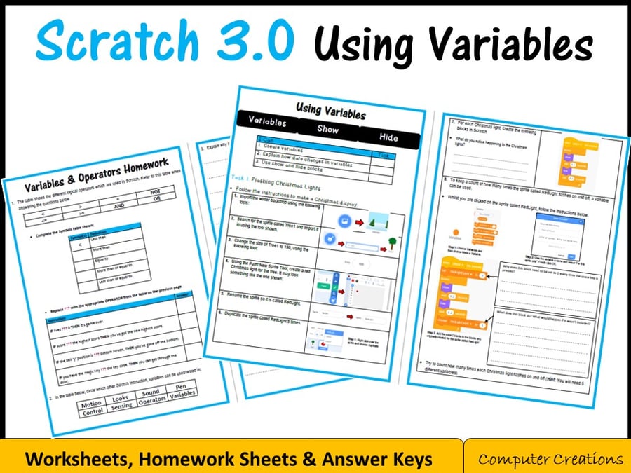 Image of Scratch Coding Programming - Variables & Operators (Scratch 3.0)