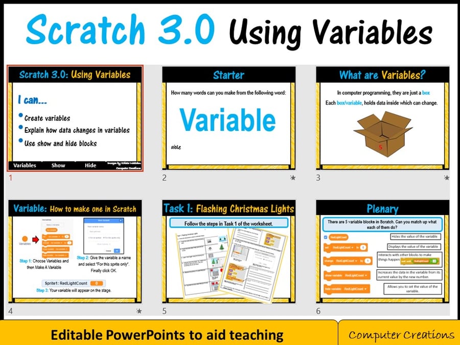 Image of Scratch Coding Programming - Variables & Operators (Scratch 3.0)