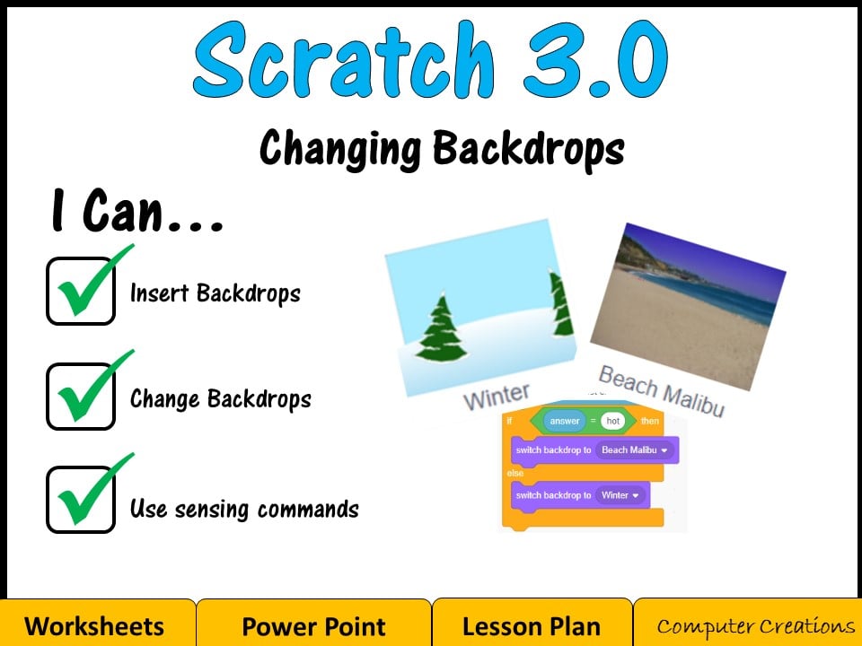 Scratch Coding Programming Changing Backdrops Lesson (Scratch 3.0