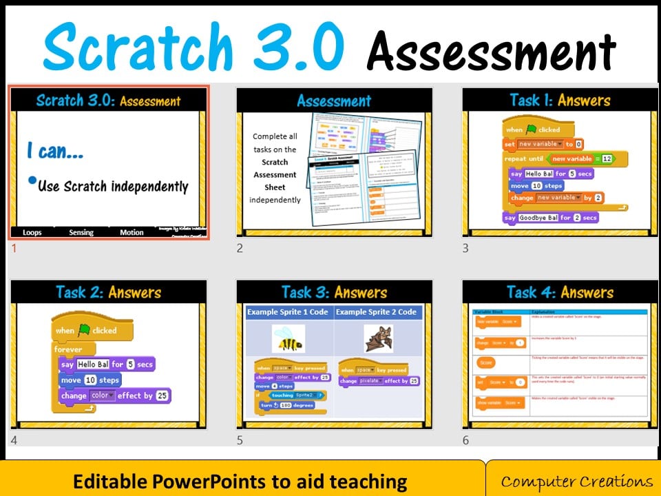 Scratch Coding Programming Assessment Lesson (Scratch 3.0) Computer