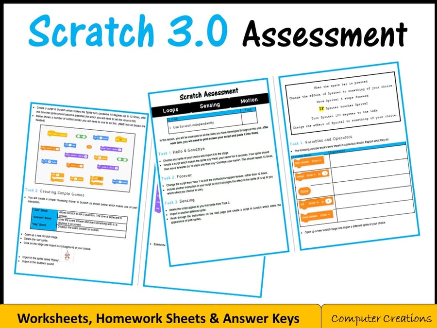 Image of Scratch Coding Programming - Assessment Lesson (Scratch 3.0)