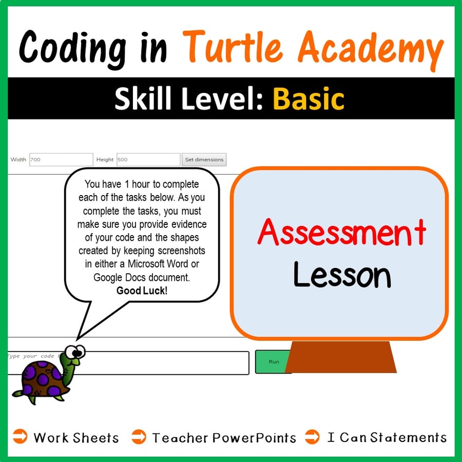 Image of Coding in Turtle Academy: Assessment Lesson (Coding & Maths)