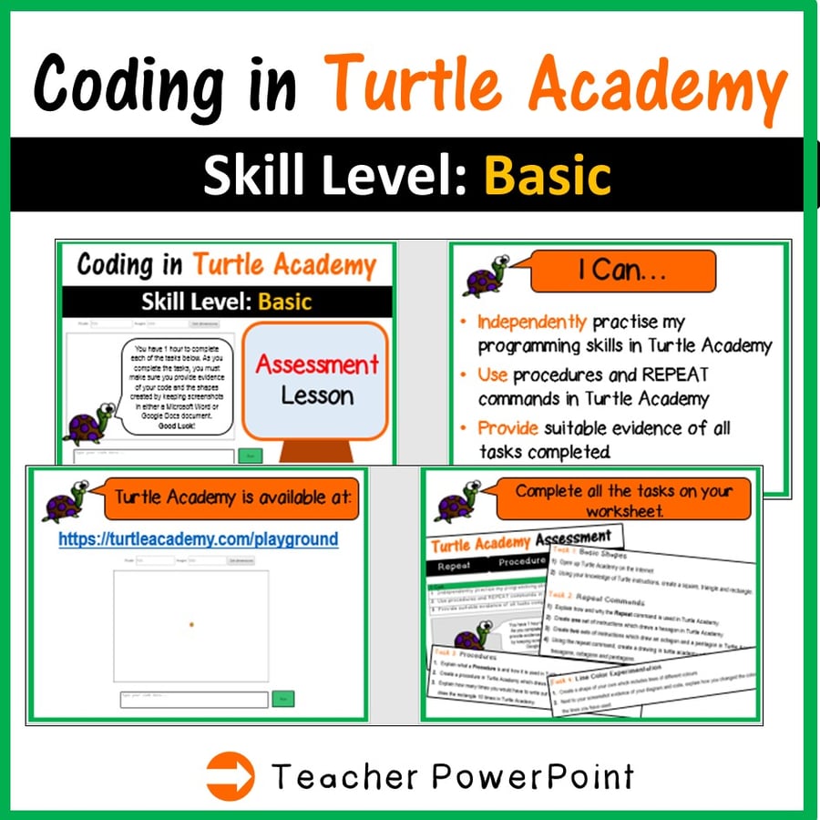 Image of Coding in Turtle Academy: Assessment Lesson (Coding & Maths)