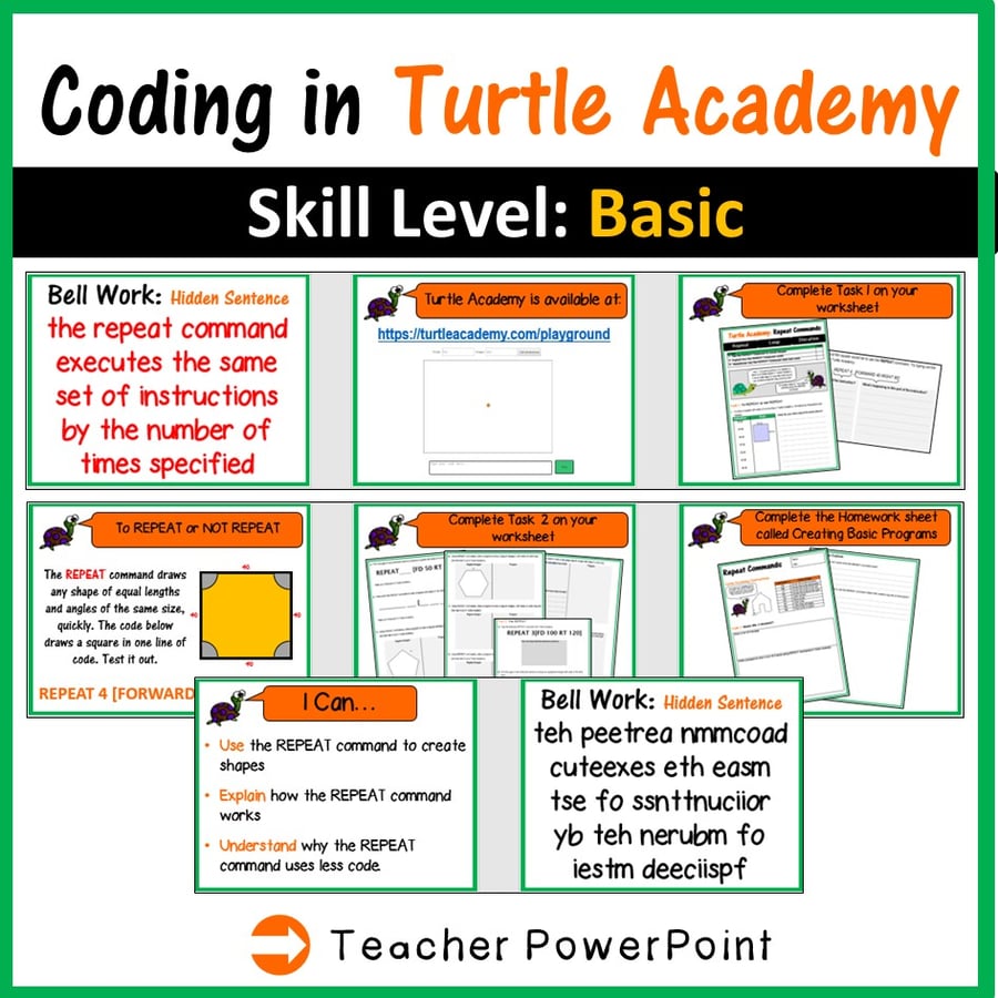 Image of Coding in Turtle Academy: Coding with Loops to create Regular Polygons (Maths)